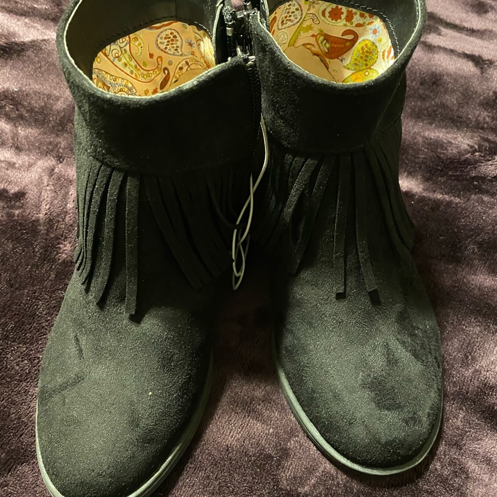 Lil girls black booties